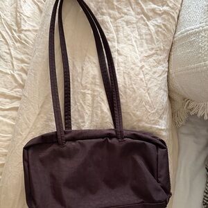 BAGGU plum nylon bowler bag